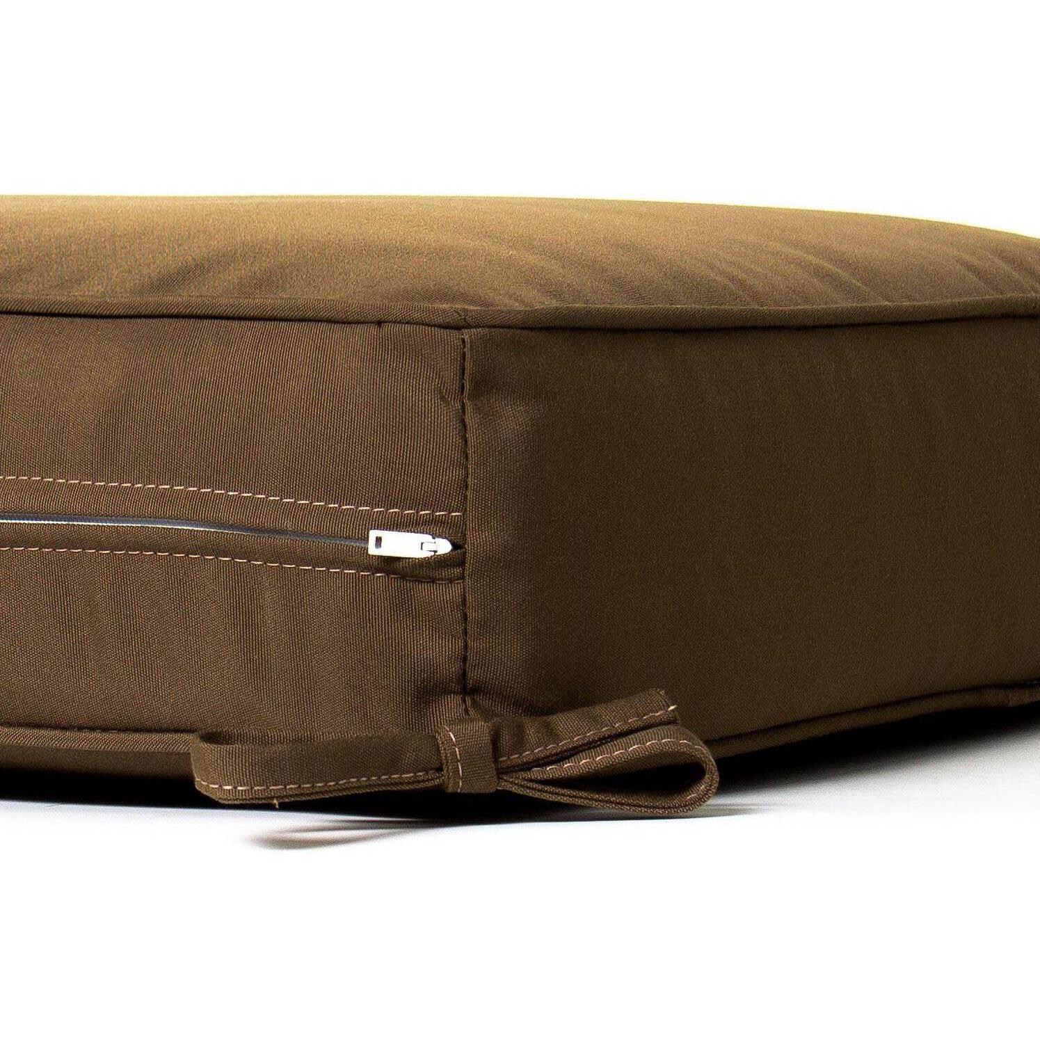 Large Replacement Ottoman Cushion With Piping - Zipper and Tie Detail thumbnail