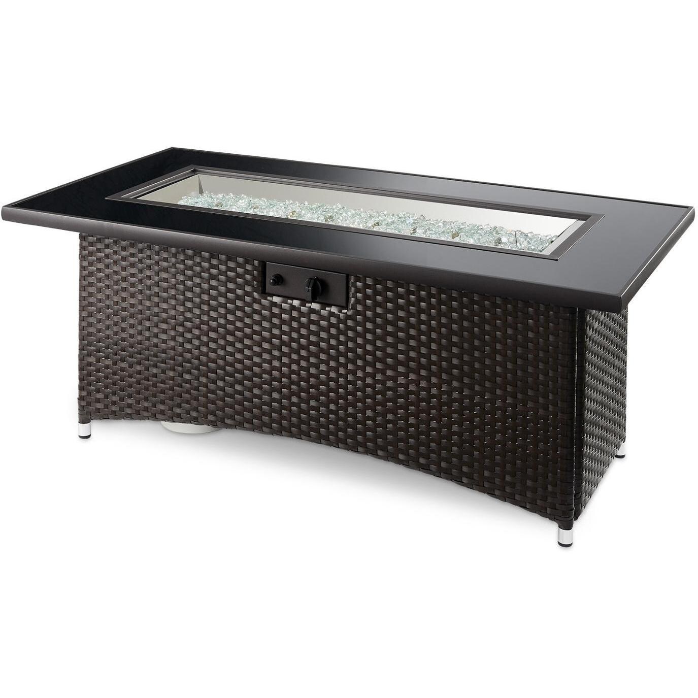 Lakeview Outdoor Designs Laneville Linear Gas Fire Pit Table - Basalm Brown - No Flame thumbnail