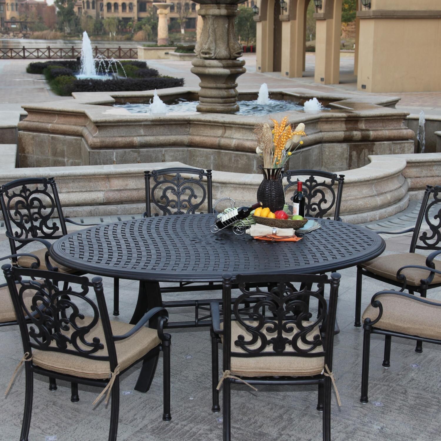 Darlee Santa Barbara 8-Person Patio Dining Set - Antique Bronze thumbnail