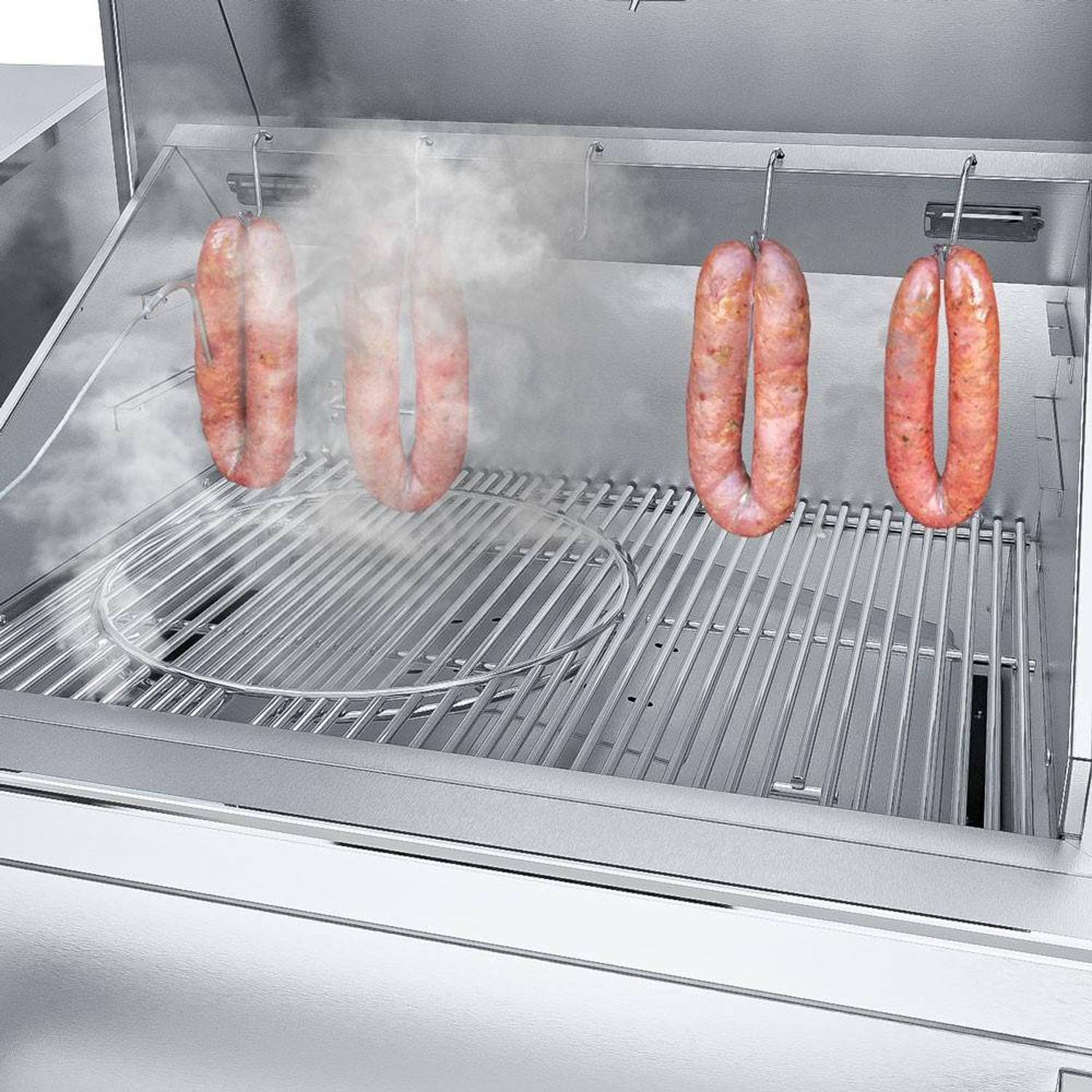 Sunstone Grills SUNPLT40 40 Inch Electric Pellet Grill W/ Cold Smoker - Meat Hooks - White Background thumbnail