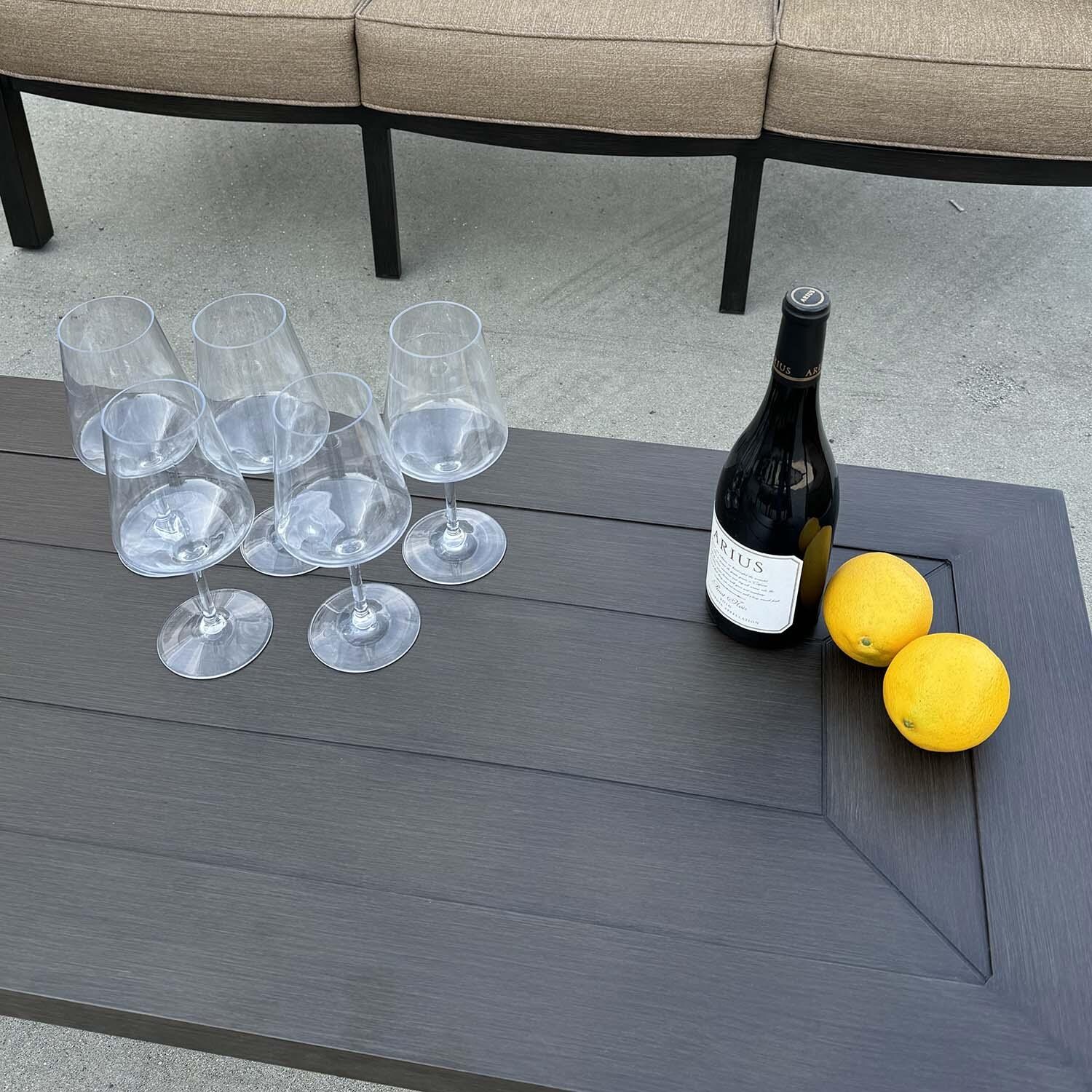 Brooklyn 6 Pc Aluminum Seating Set w/ Adjustable Chairs in Multi-brown/Sesame by Darlee - Close Up - Detail thumbnail