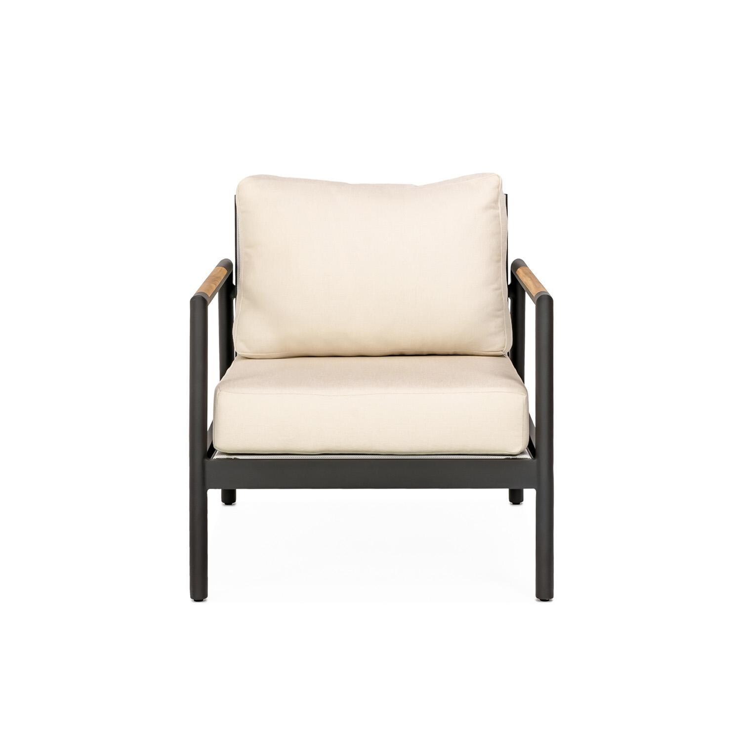 Teak + Table Paros Sofa/Clubs 4 Piece Lounge Set in Sand - Chair - White Background thumbnail