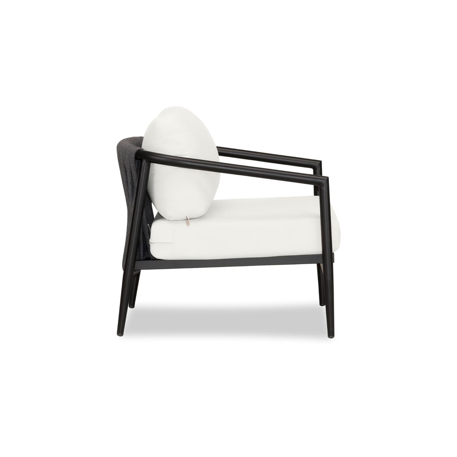 Lakeview Midnight Cove Aluminum Club Chair in Black/Carbon/Canvas Natural - Side - White Background thumbnail