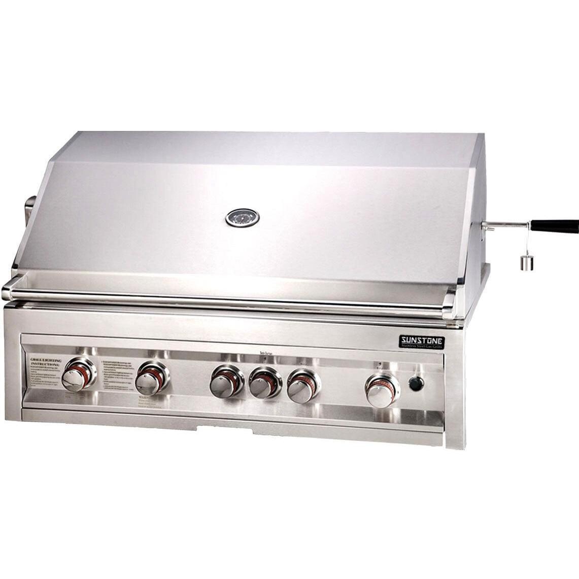 Sunstone 42-Inch 5-Burner Built-In Propane Gas Grill With Rotisserie - SUN5B-IR-LP