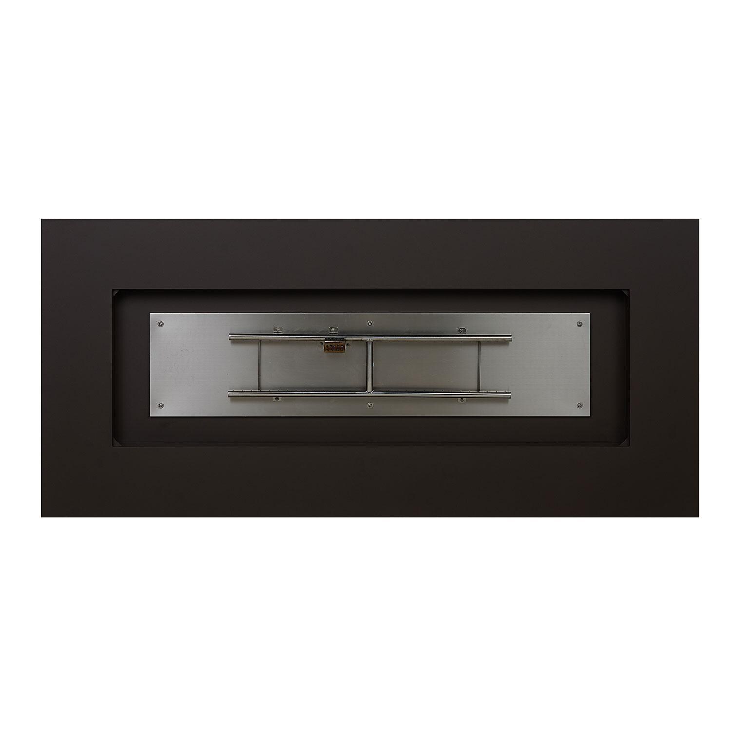 Elysian 70-in Rectangular Steel Propane Fire Pit Table in Dark Bronze by Lakeview Outdoor Designs - Burner - Detail thumbnail