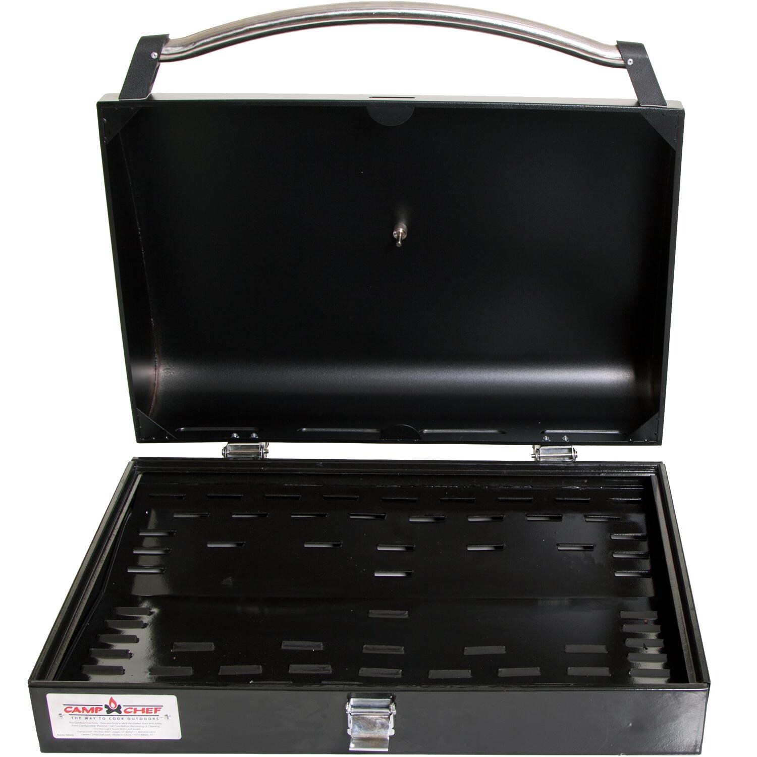 Camp Chef BB90L Deluxe BBQ Grill Box 90 Accessory For 16-Inch Stoves - Open View (shown without cooking grates) thumbnail