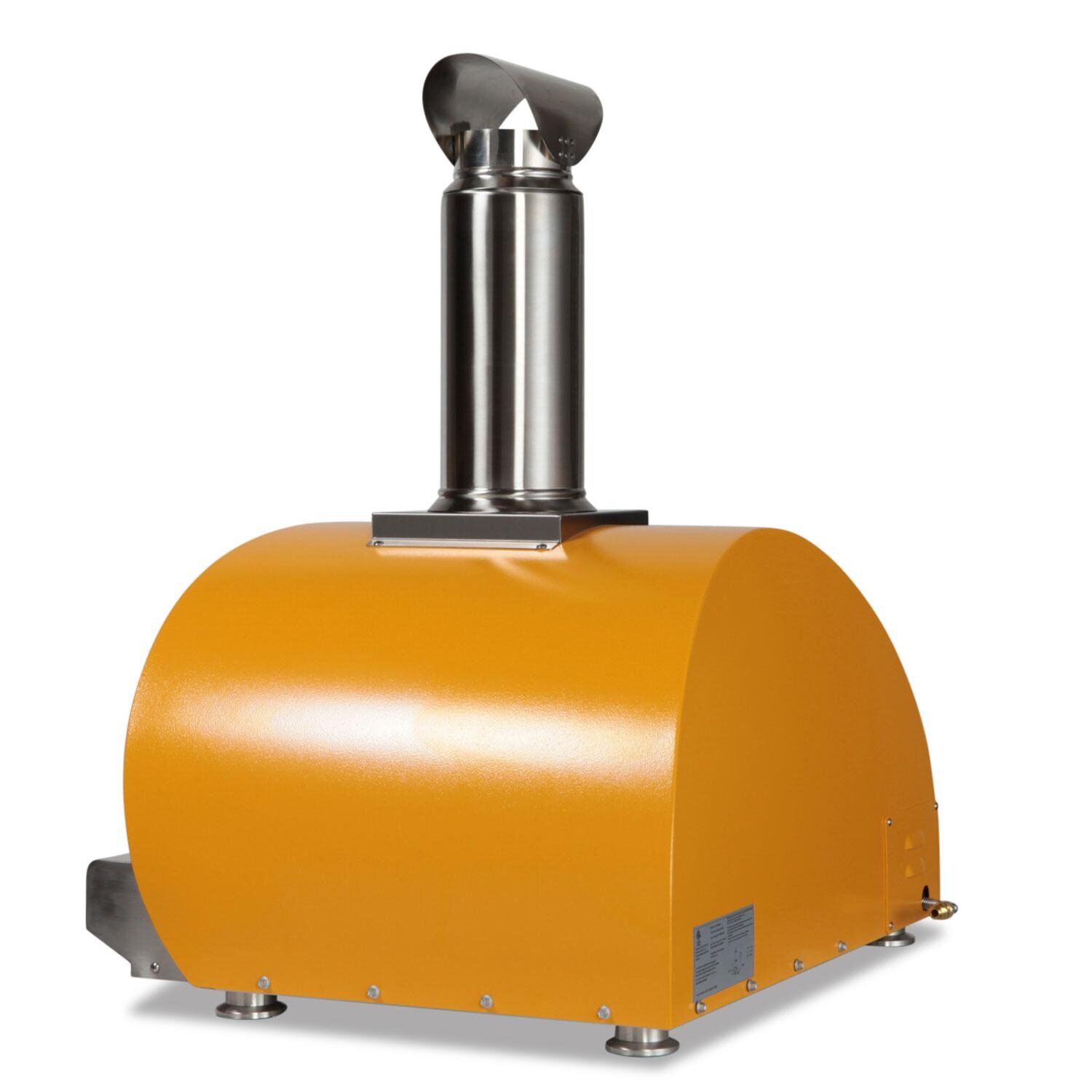 Coyote C1PZ30HYNG 30 Inch Hybrid Natural Gas Pizza Oven - Yellow - Side View - White Background thumbnail