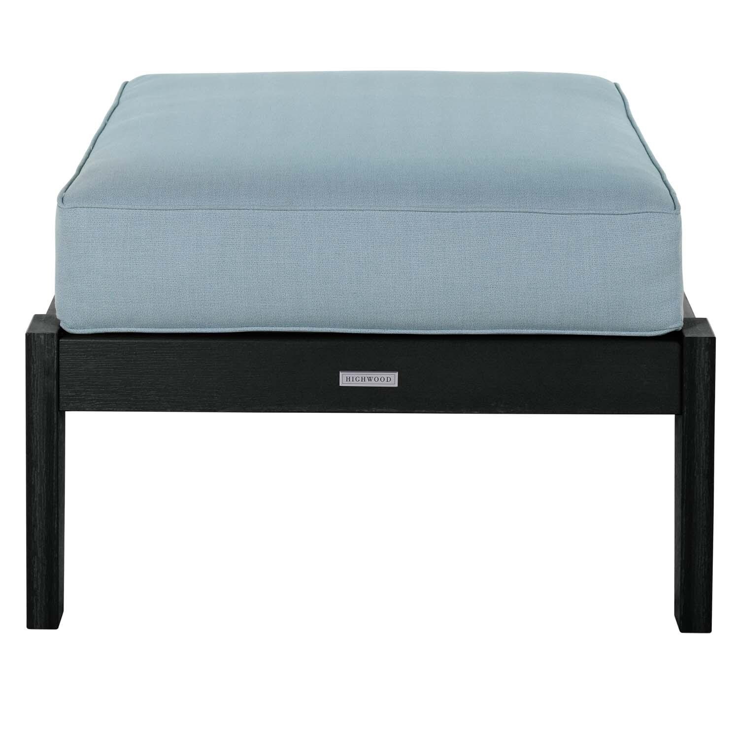 Blushing Bay Recycled Plastic Ottoman in Bliss Dew/Black by Lakeview Outdoor Designs - White Background thumbnail