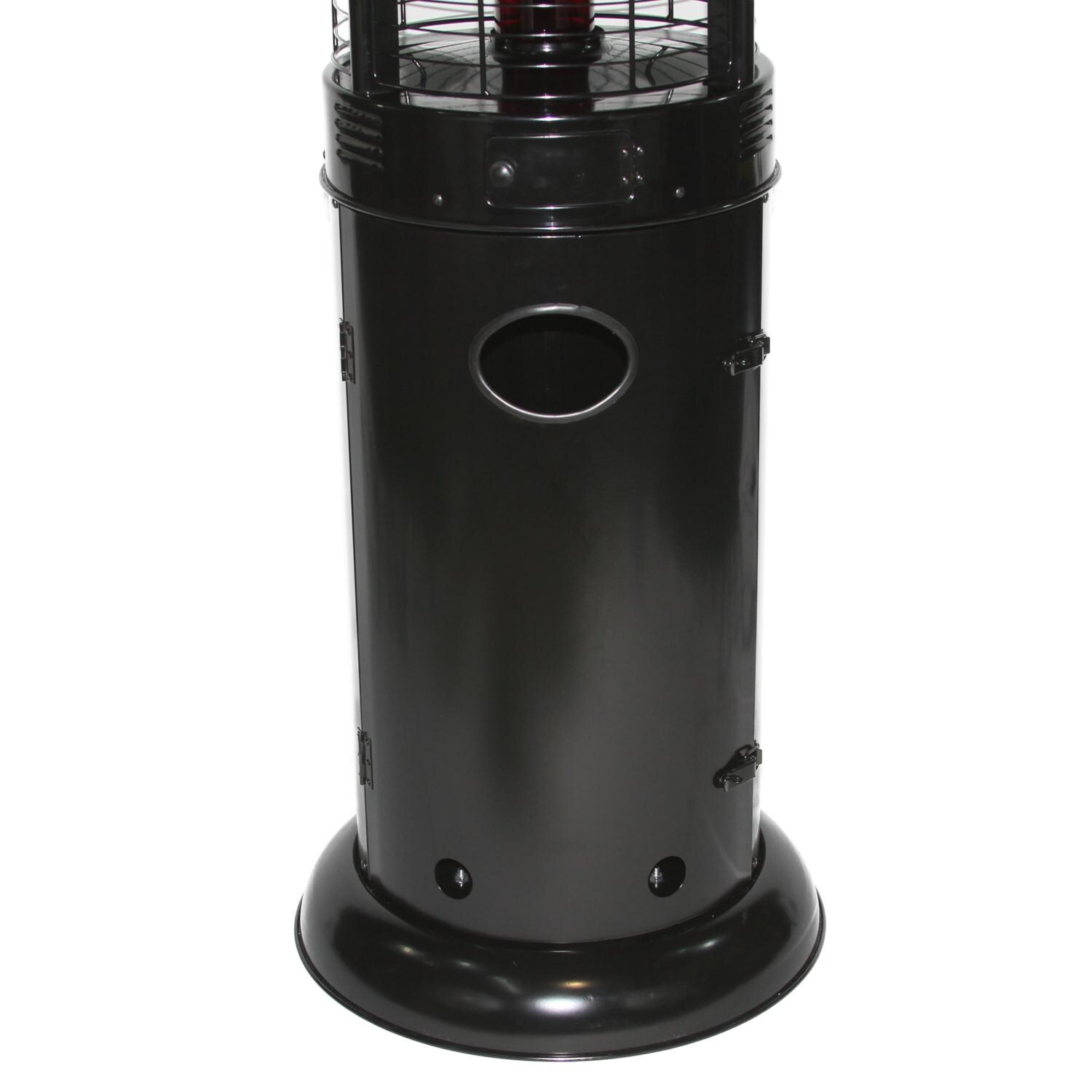 RADtec EF-Ruby 80-Inch Ellipse Flame Patio Heater - Black with Ruby Glass - Bottom View thumbnail