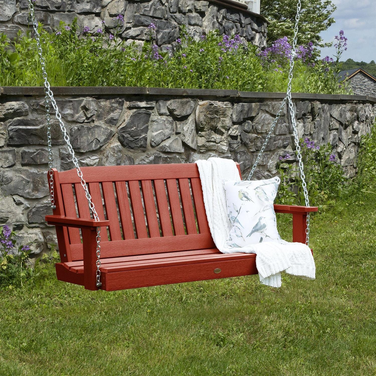 Lakeview Hart Lane Porch Swing - 4ft - Rustic Red