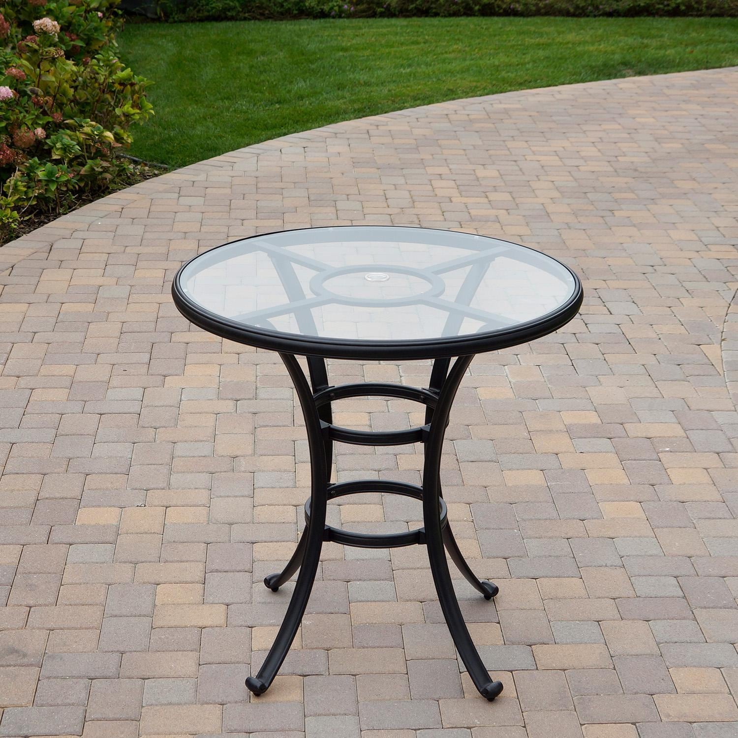 Darlee Elisabeth 5 Pc Cast Aluminum Bar Set w/ 42 Inch Round Classic Table in Antique Bronze/Beige - Table - Lifestyle thumbnail