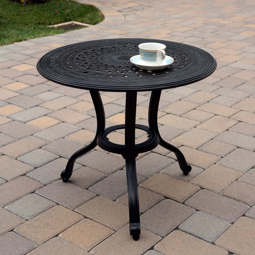 Darlee Nassau 3-Piece Patio Conversation Set with 24 Inch Round End Table and Pillows - Table - Lifestyle thumbnail