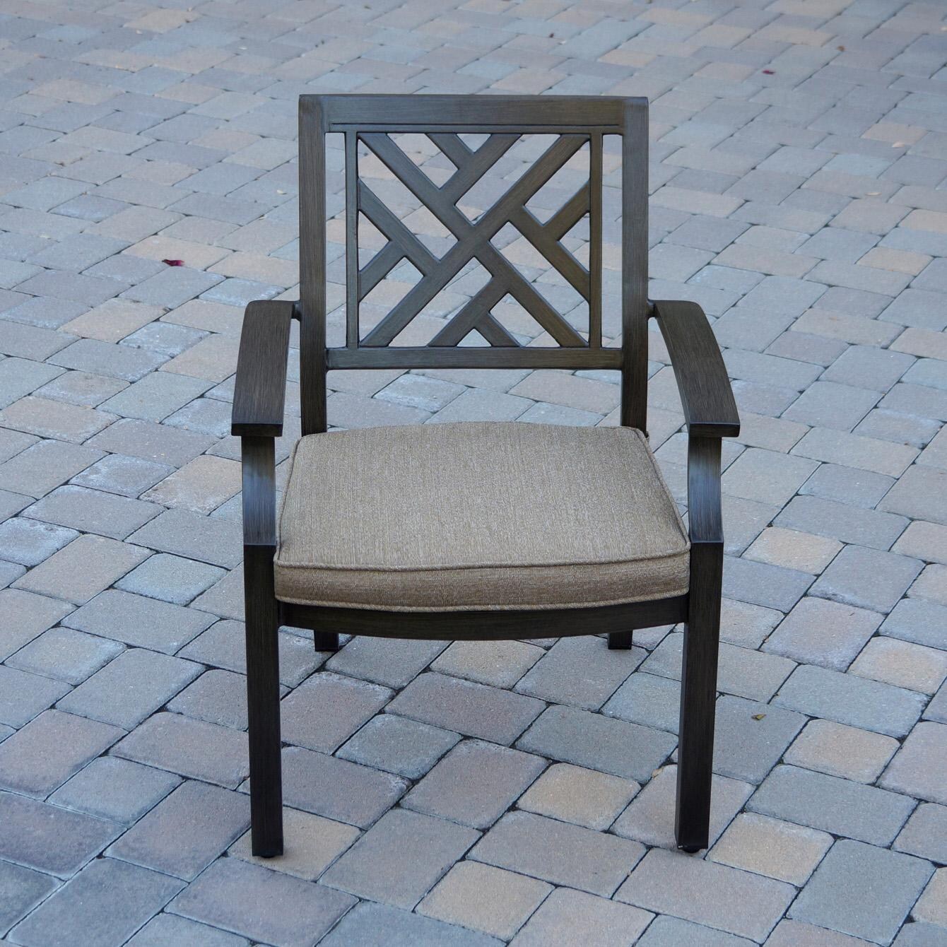 Darlee Brooklyn 5-Piece Patio Dining Set (with 2 Dining Chairs and 2 Benches) with Cushions and 44 X 86 Inch Rectangular Dining Table - Chair - Lifestyle thumbnail