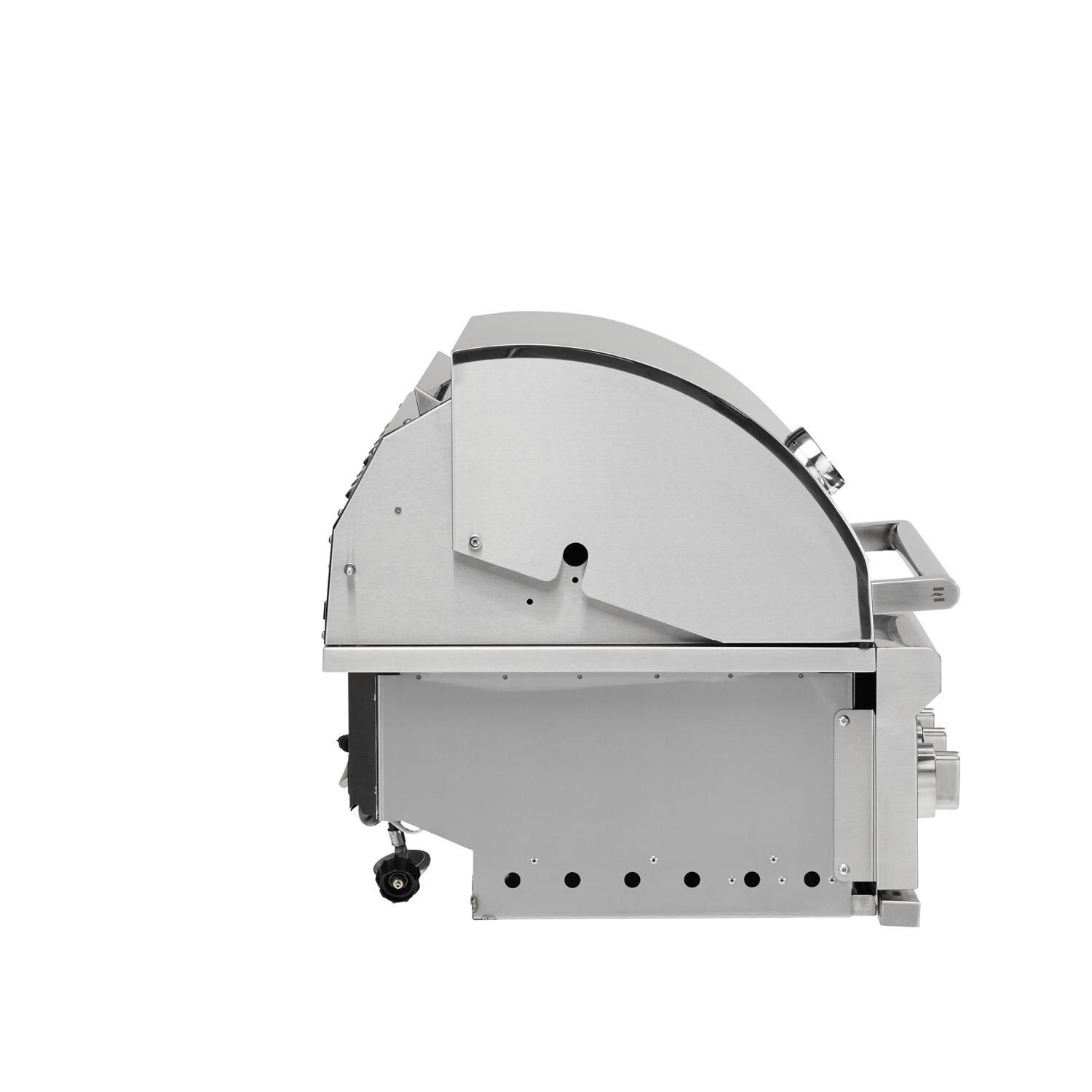 Coyote Key 6 Ft Outdoor Kitchen Island w/ SL-Series 30-in 2-Burner Built-In Natural Gas Grill, Insulated Jacket, Refrigerator & Access Door - Grill Only - Left View - White Background thumbnail