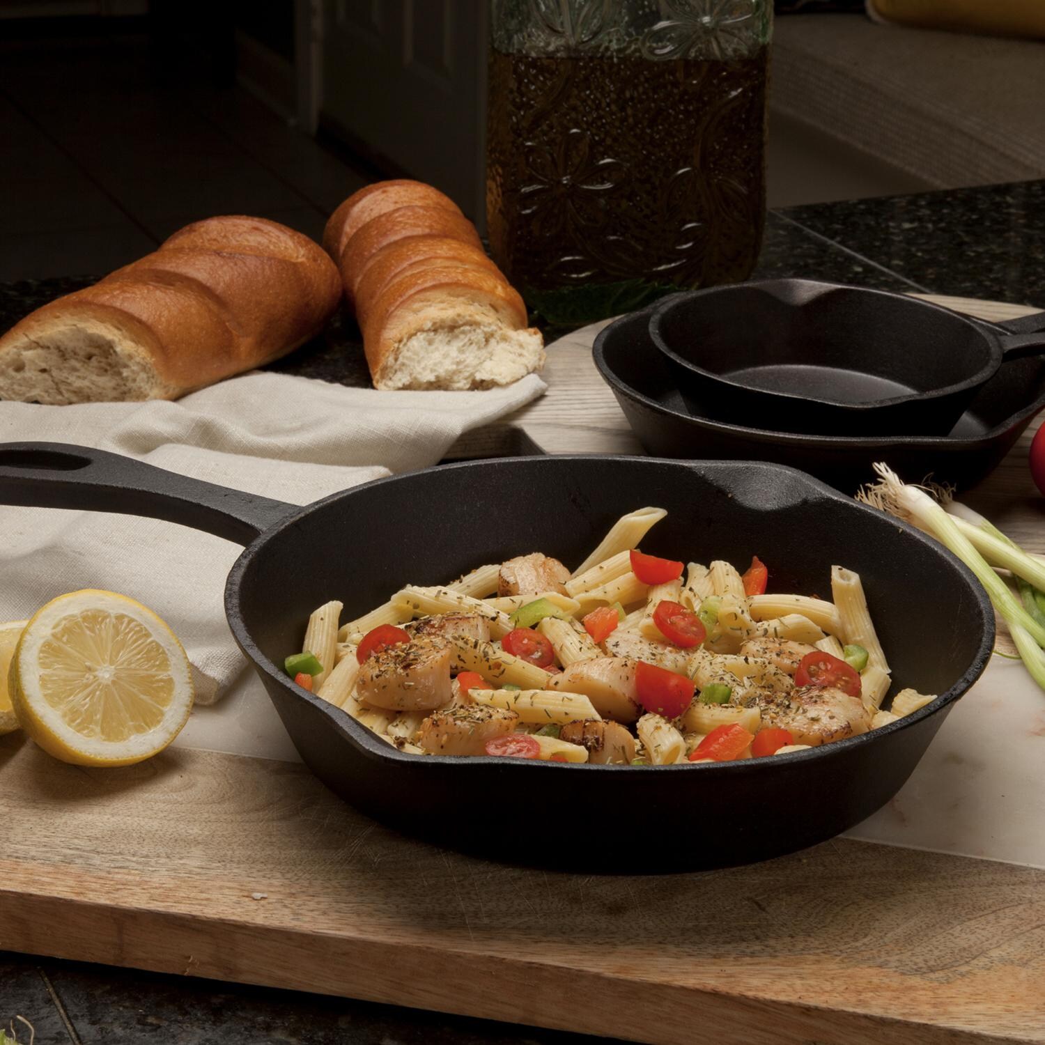 Bayou Classic 7403 3-Piece Cast Iron Skillet Set - Lifestyle thumbnail