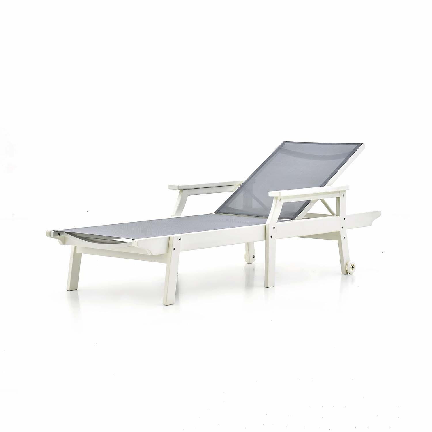 Sandview Polyresin Chaise Lounge w/ Arms By Ultimate Patio - White Background thumbnail