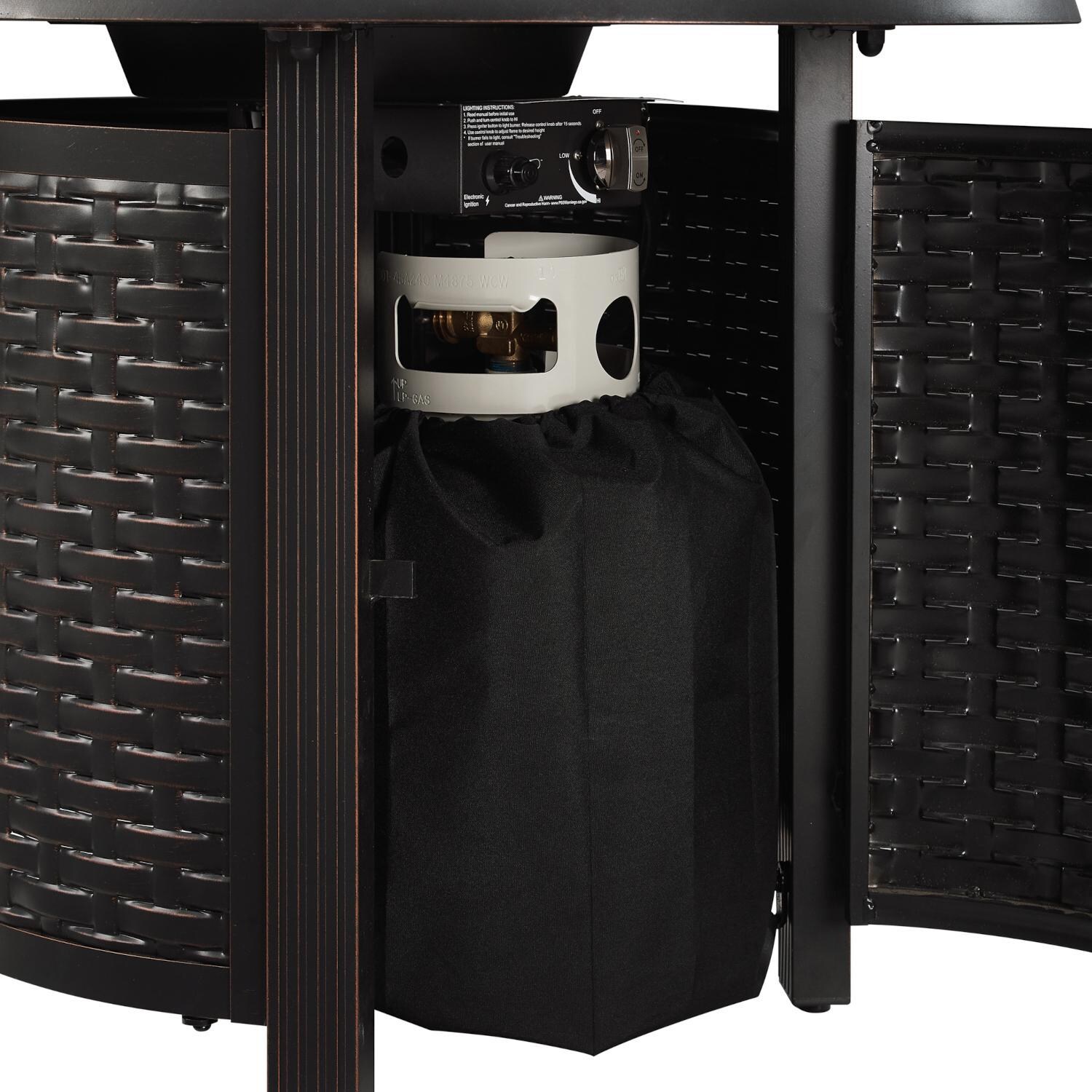 Ultimate Patio 63696 Welcome View 40-Inch Oval Aluminum Propane Gas Fire Pit - Tank Storage thumbnail