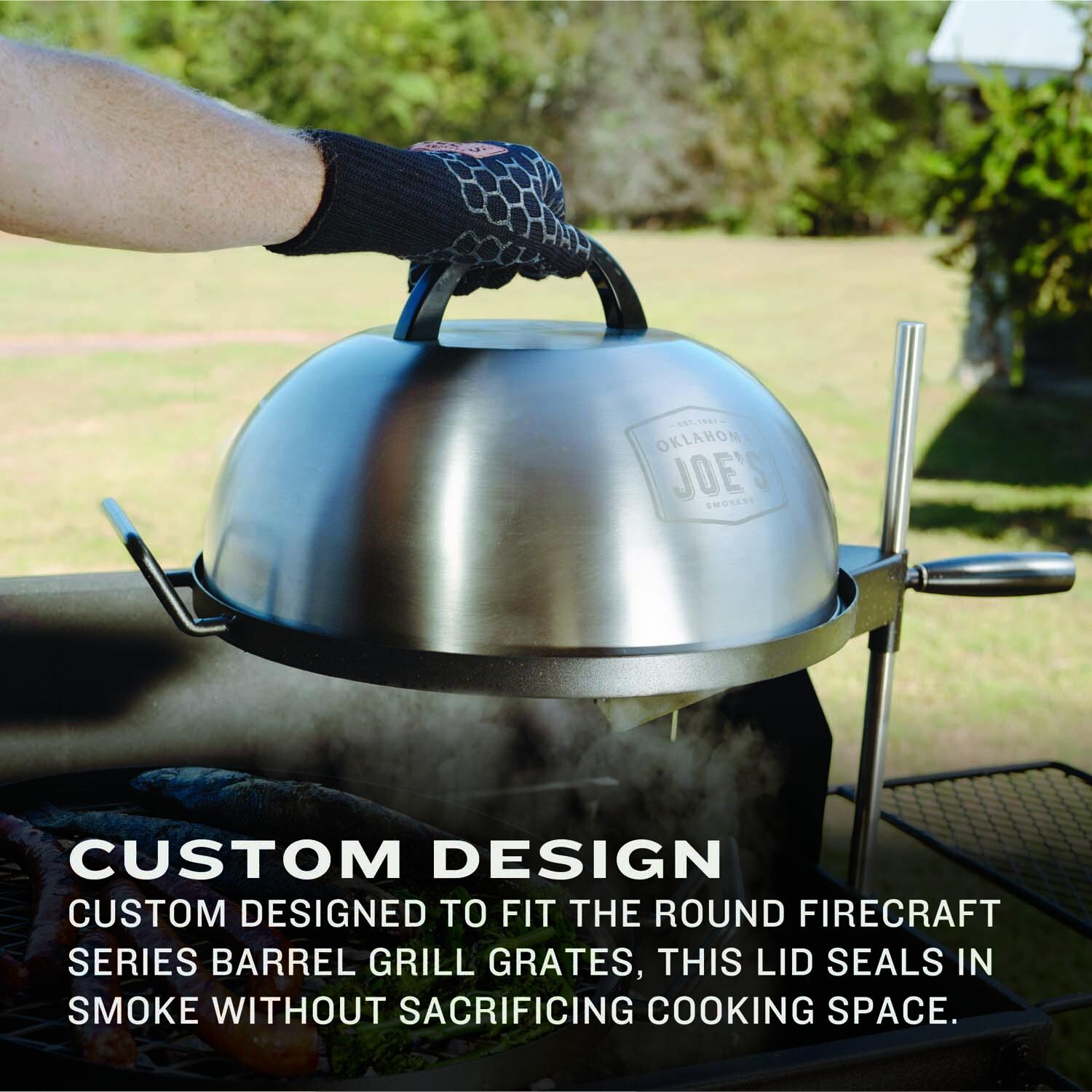 Oklahoma Joe's 3146323R04 Firecraft Smoking Lid - Custom Design - Detail thumbnail