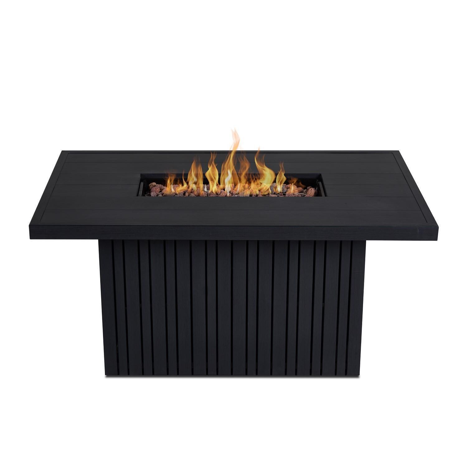 Westlook 52 Inch Rectangular Propane Fire Pit Table in Black Coral by Lakeview - Top - White Background thumbnail