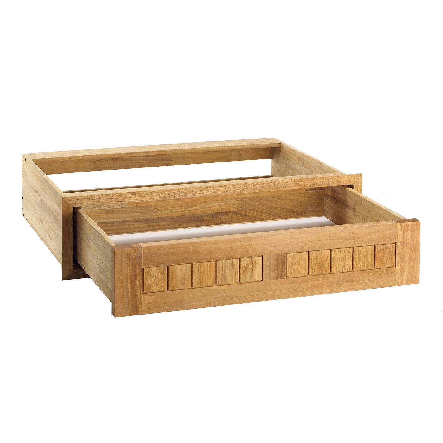 Pacific Teak 30 Inch Cottage Panel Single Drawer - Open
