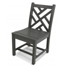 Chippendale Slate Gray Recycled Plastic Wood Patio Dining Side Chair By POLYWOOD