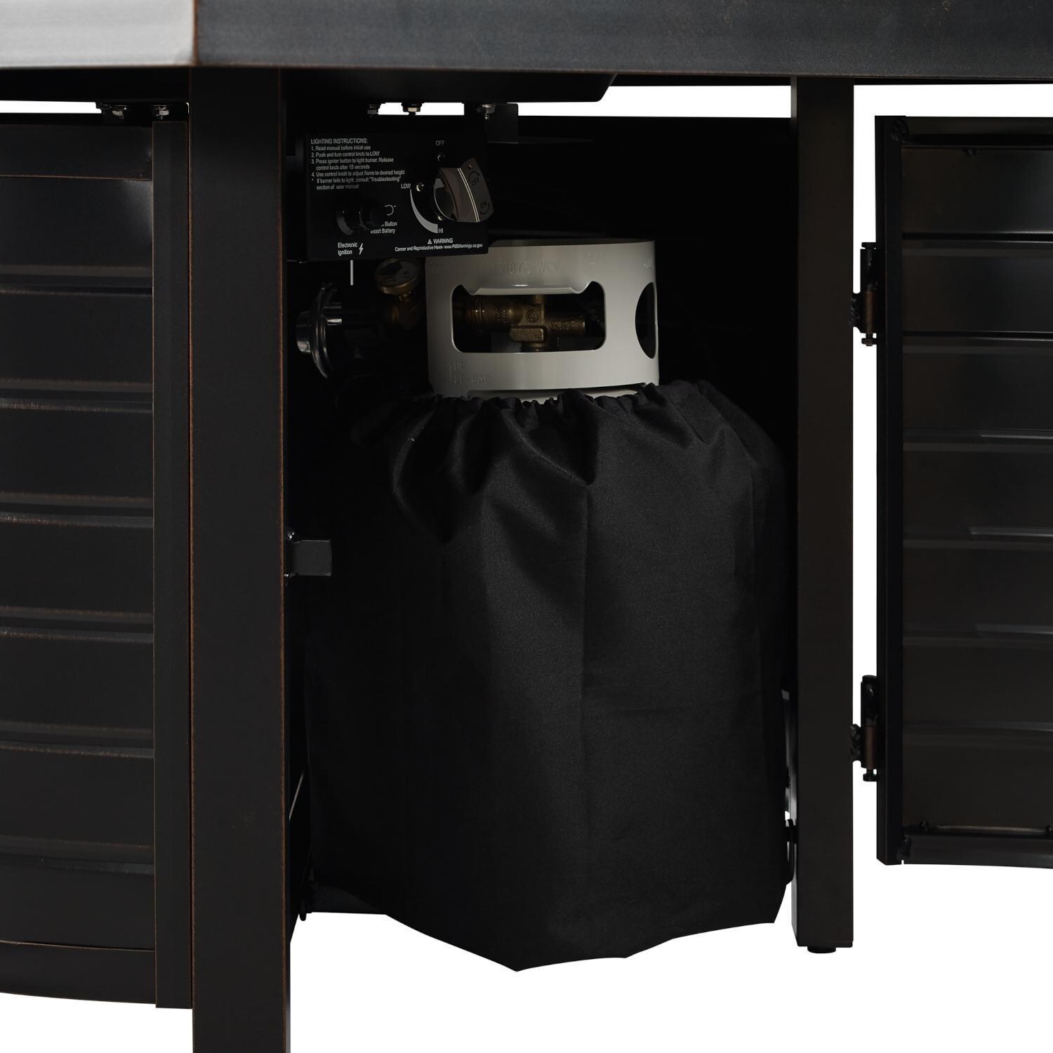 Ultimate Patio 63226 Haven Bay 42-Inch Square Aluminum Propane Gas Fire Pit - Tank Storage thumbnail