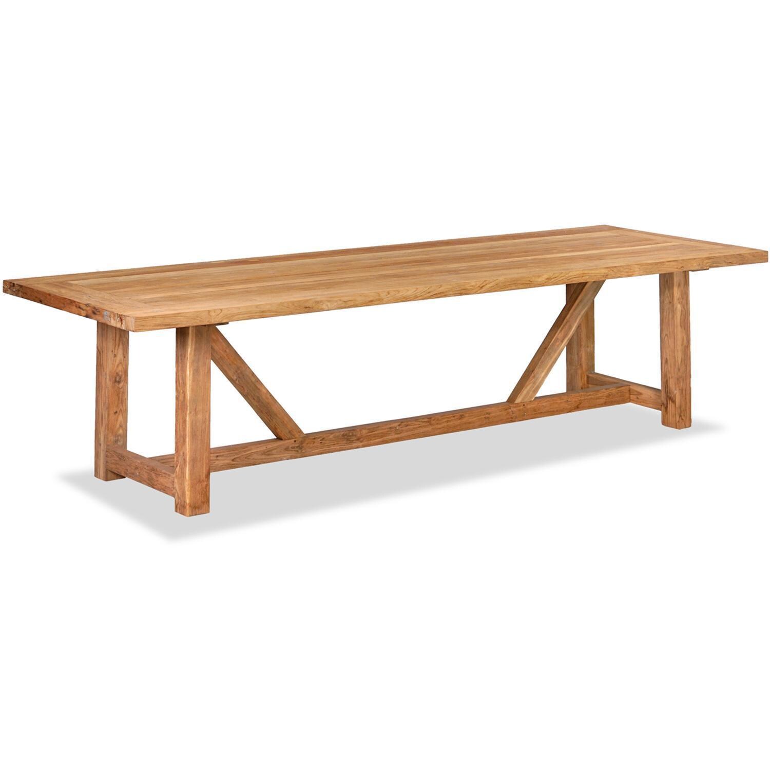 Wood Grove 10 Seat Reclaimed Teak Outdoor Dining Table By Lakeview - Angled View - White Background thumbnail