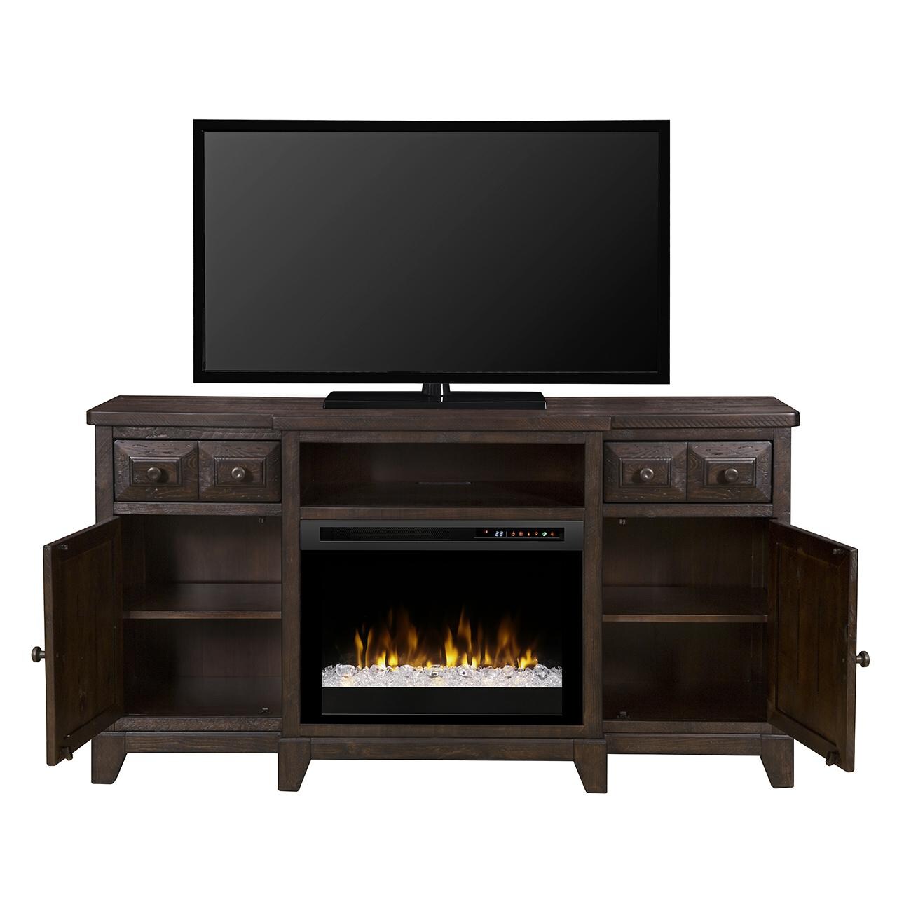 Dimplex Multi-Fire XHD Heinrich 66-Inch Electric Fireplace Media Console - Acrylic Ice Embers - Wentworth Brown - GDS26G8-1863WR thumbnail