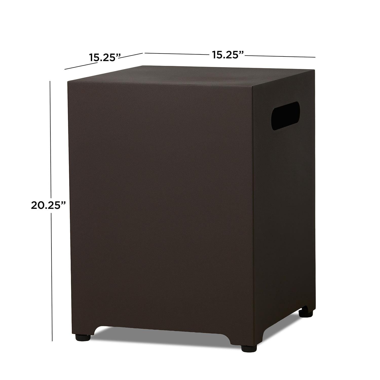 20-in Square Metal Propane Tank Cover in Dark Bronze by Lakeview Outdoor Designs - Dimensional thumbnail