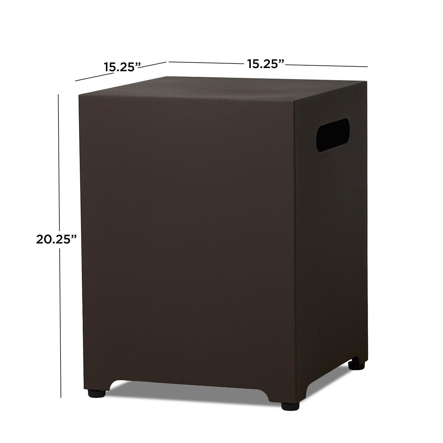 20-in Square Metal Propane Tank Cover in Dark Bronze by Lakeview Outdoor Designs - Dimensional thumbnail