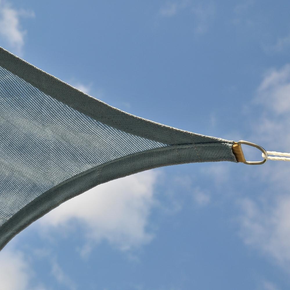 ShadeLogic Sun Shade Sail Heavy Weight 12 Foot Triangle - Sea Blue D-Ring Connector thumbnail
