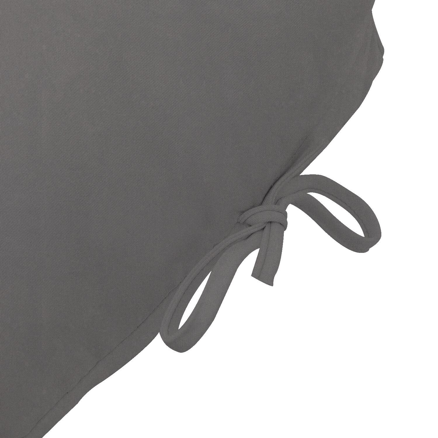 Sunbrella Canvas Charcoal Extra Long Outdoor Replacement Chaise Lounge Cushion By UltimatePatio.com - Tie Detail thumbnail
