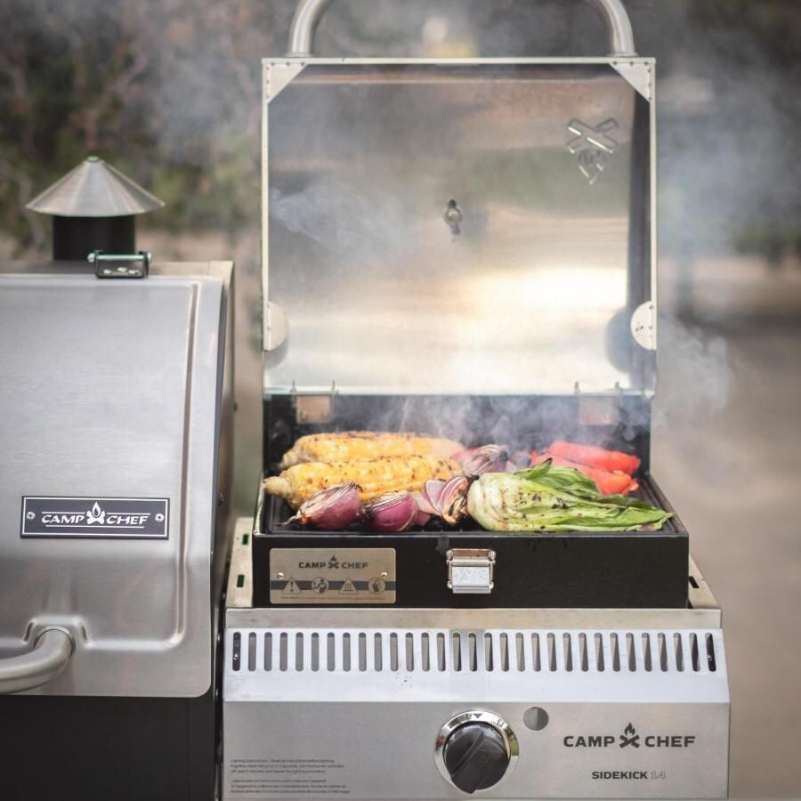 Camp Chef PG36WWSB + PG14BB Woodwind Pro WiFi 36-Inch Pellet Grill With Propane Sidekick Sear Box - 14-Inch Sidekick Sear Station - Cooking - Lifestyle thumbnail