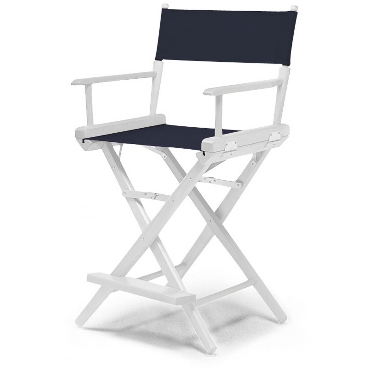 World Famous Counter Height Director Chair By Telescope Casual - White/Navy