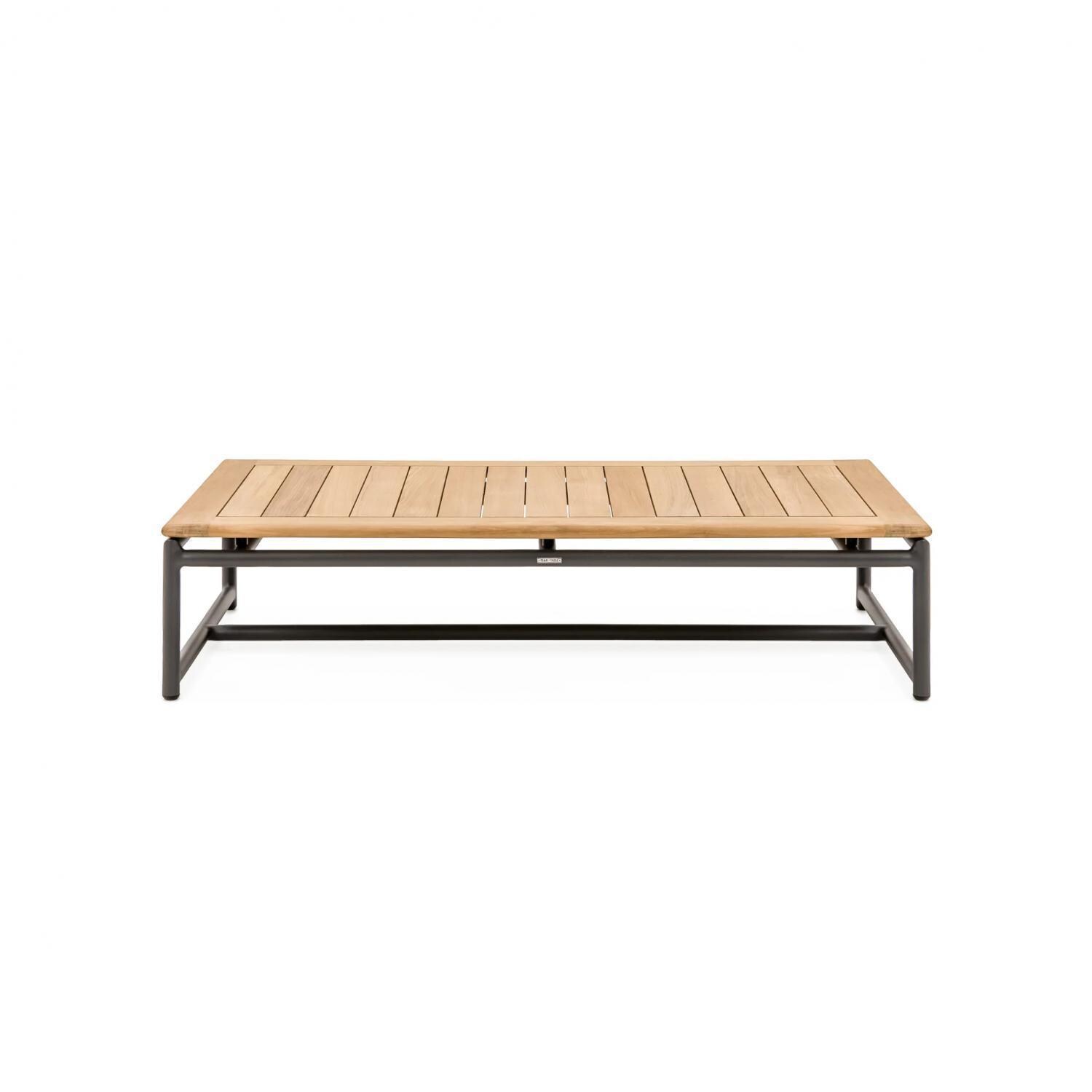 Teak + Table Barbados 51 Inch Rectangular Coffee Table in Asteroid - Side - White Background thumbnail