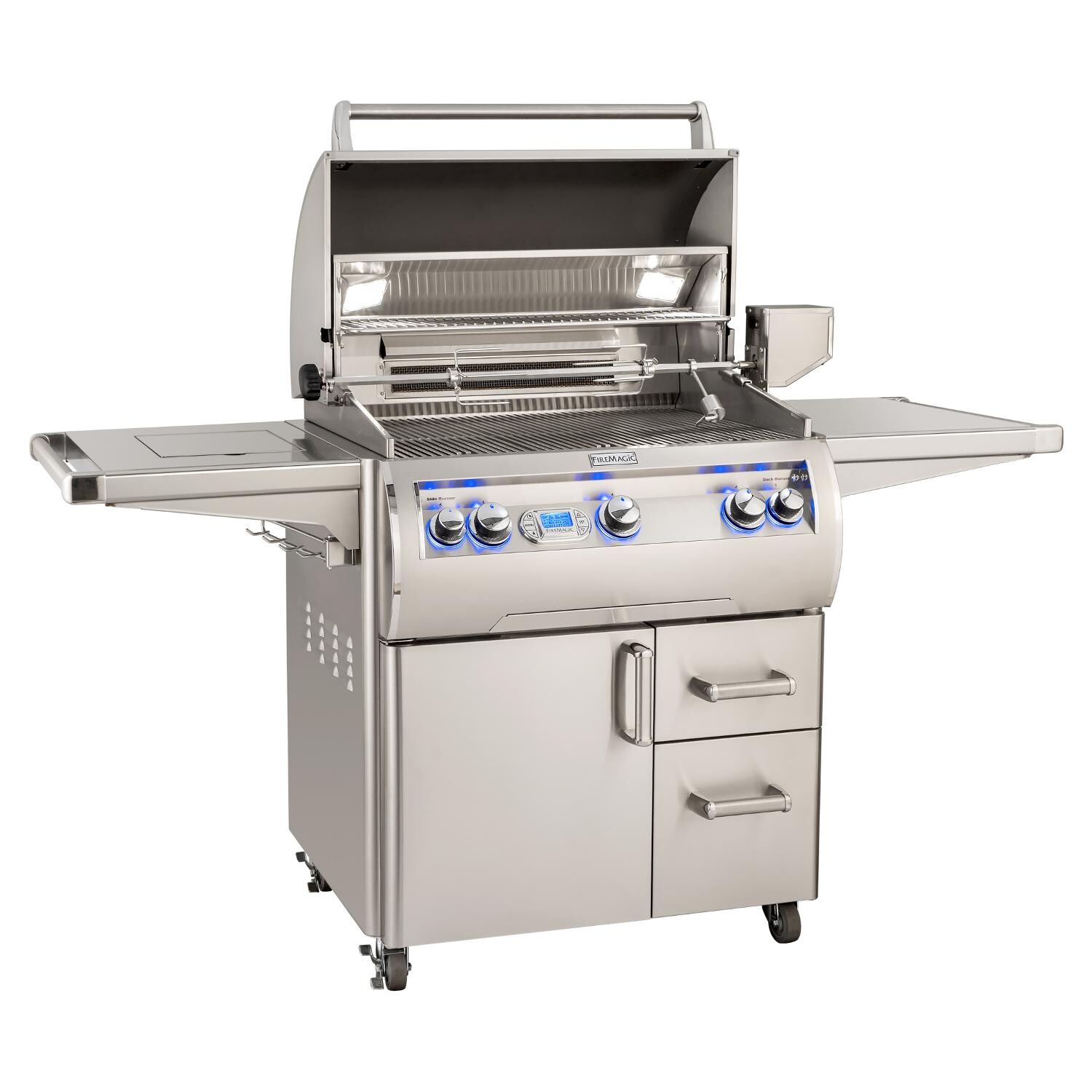 Fire Magic - E660S-8E1P-62 - Echelon Diamond 30-Inch Propane Gas Grill W/ Side Burner & Rotisserie - Open thumbnail