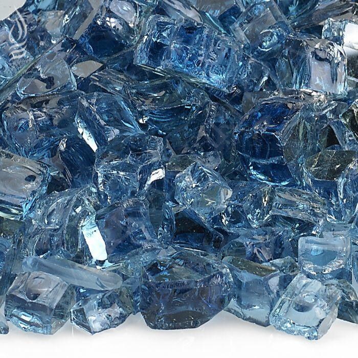 BBQGuys Signature 1/2-in Pacific Blue Reflective Fire Glass - 10 Pounds