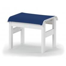 Leeward MGP Patio Ottoman With Sling Seating By Telescope Casual - Textured Snow/Cobalt image