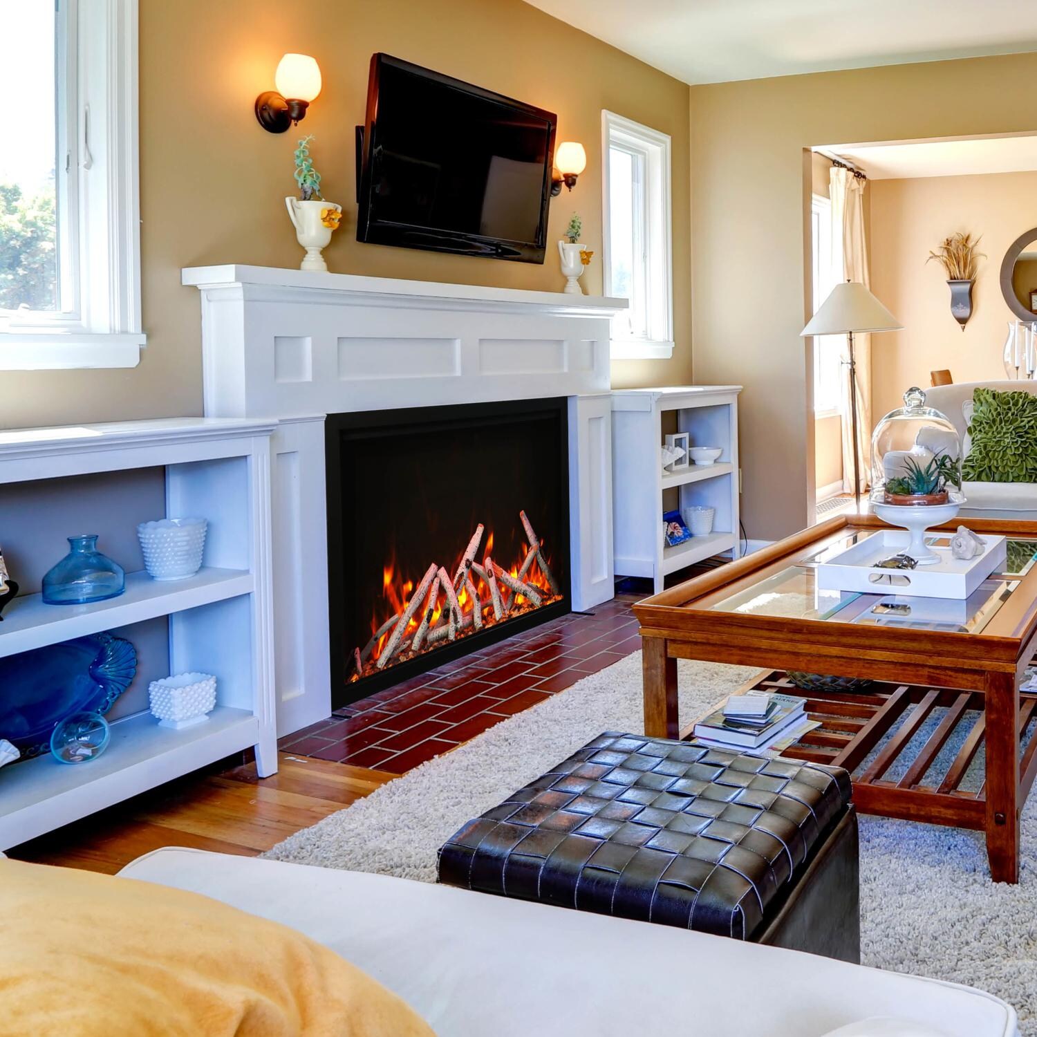 Amantii TRD-48 48-Inch Traditional Series Built-In Electric Fireplace - Lifestyle thumbnail