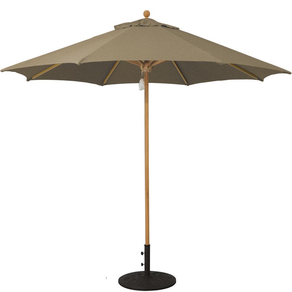 Galtech 9 Ft. Octagonal Wood Patio Umbrella W/ Pulley Lift - Teak Frame W/ Teak Sunbrella Fabric (Umbrella Base Not Included) thumbnail