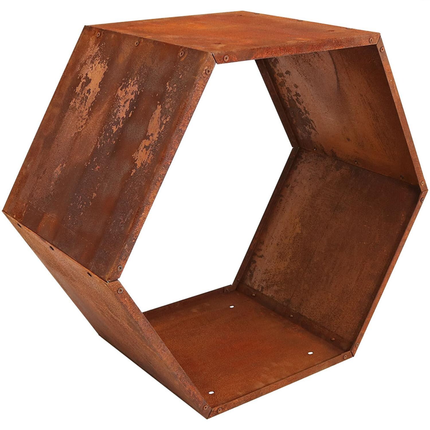 Sunnydaze Decor Hexagon Rustic Honeycomb Log Rack - 30-Inch image