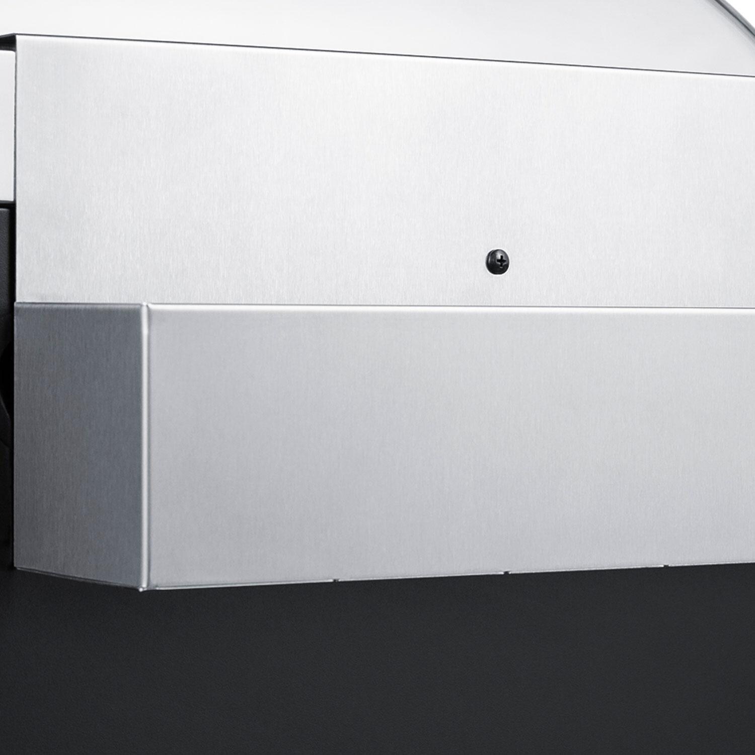 Summit CK54OSLG Portable Outdoor Glass Door Kitchenette Beverage Cooler - Left Hinge - Side Compartment Close-Up View thumbnail