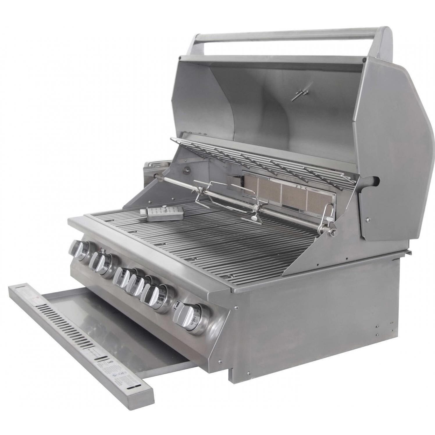 Lion 90823 L90000 40-Inch Stainless Steel Built-In Natural Gas Grill - Open View