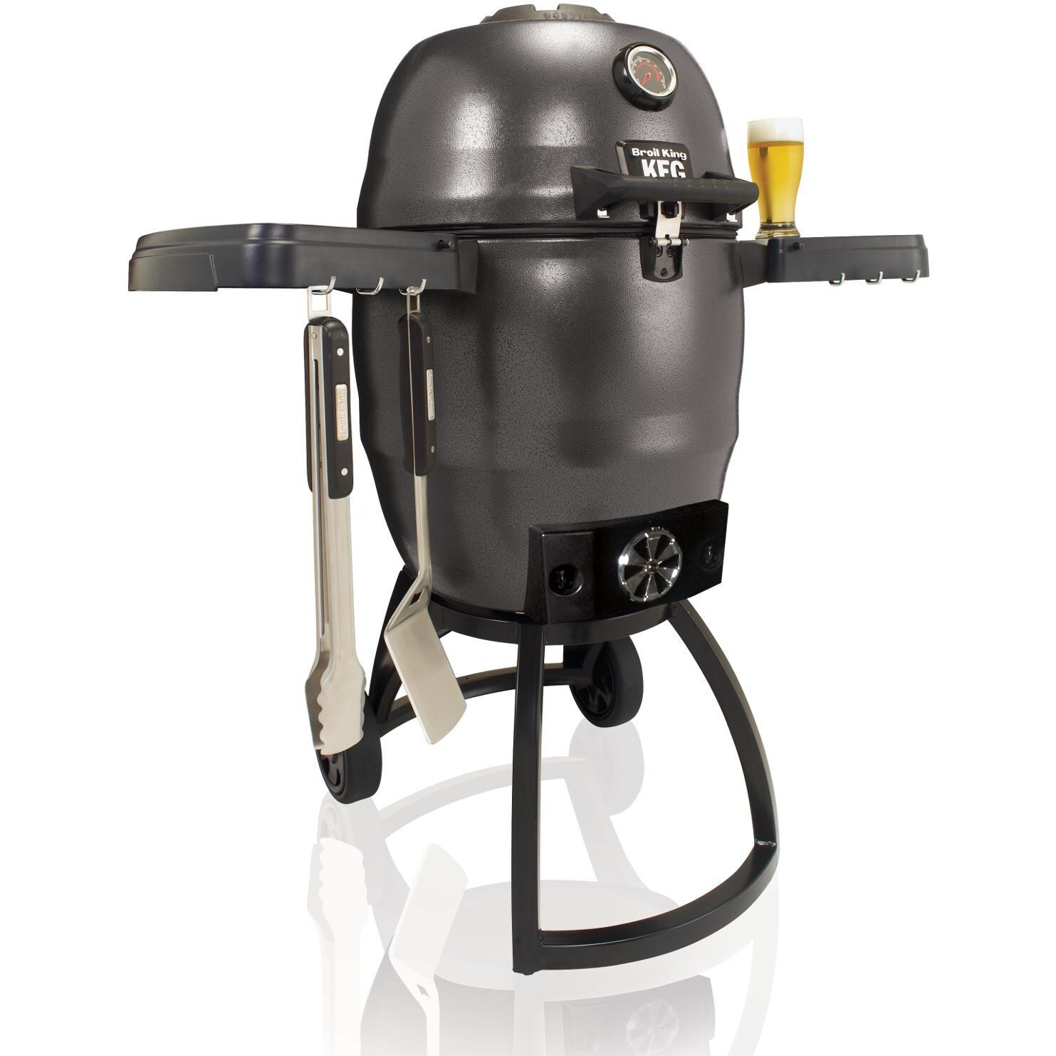 Broil King Keg 5000 Steel Charcoal Kamado Grill - Angled View thumbnail