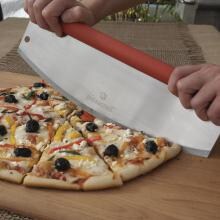13-Inch Stainless Steel Rocking Pizza Cutter With Soft Grip Handle