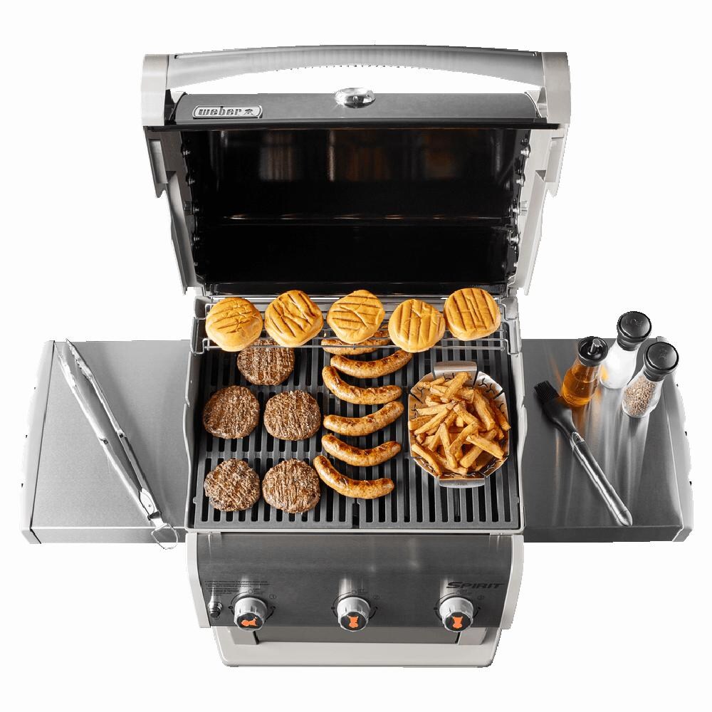 Weber - 46510001 - Spirit E-310 Freestanding Propane Gas Grill - Black - Loaded With Food thumbnail