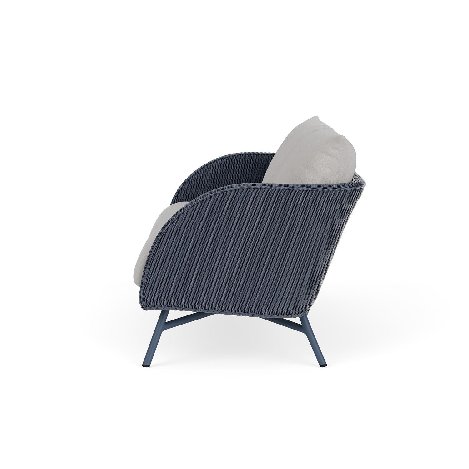 Lloyd Flanders Essence Loveseat W/Sailcloth Salt Fabric - Denim Blue Finish - Side thumbnail