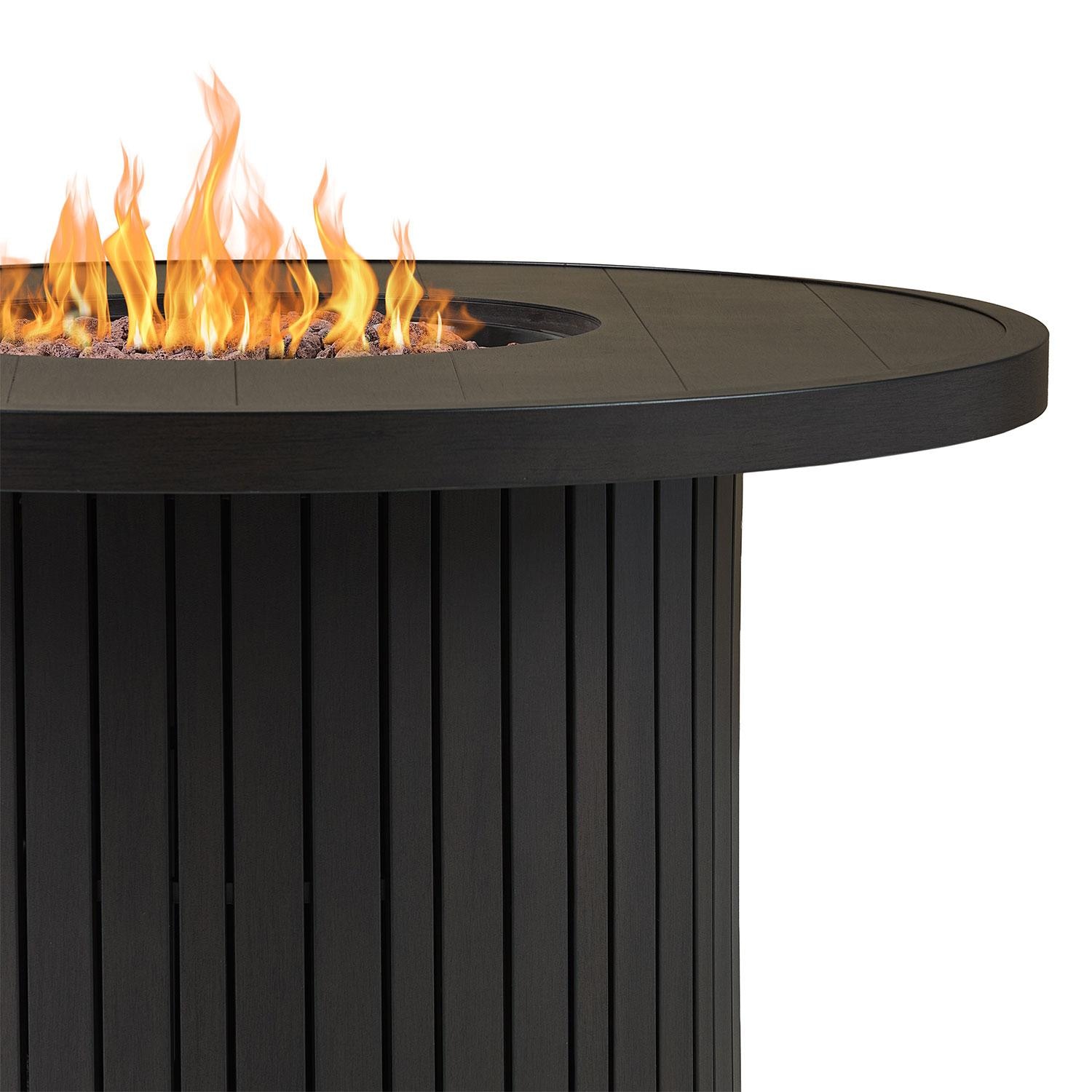 Westlook 40-in Round Metal Propane Fire Table in Bronze Coral by Lakeview Outdoor Designs - Hidden Propane Tank - Detail thumbnail