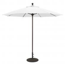Galtech 9 Ft. Bar Height Octagonal Aluminum Patio Market Umbrella W/ Push Lift - Black Frame W/ Sunbrella Canvas Natural Canopy