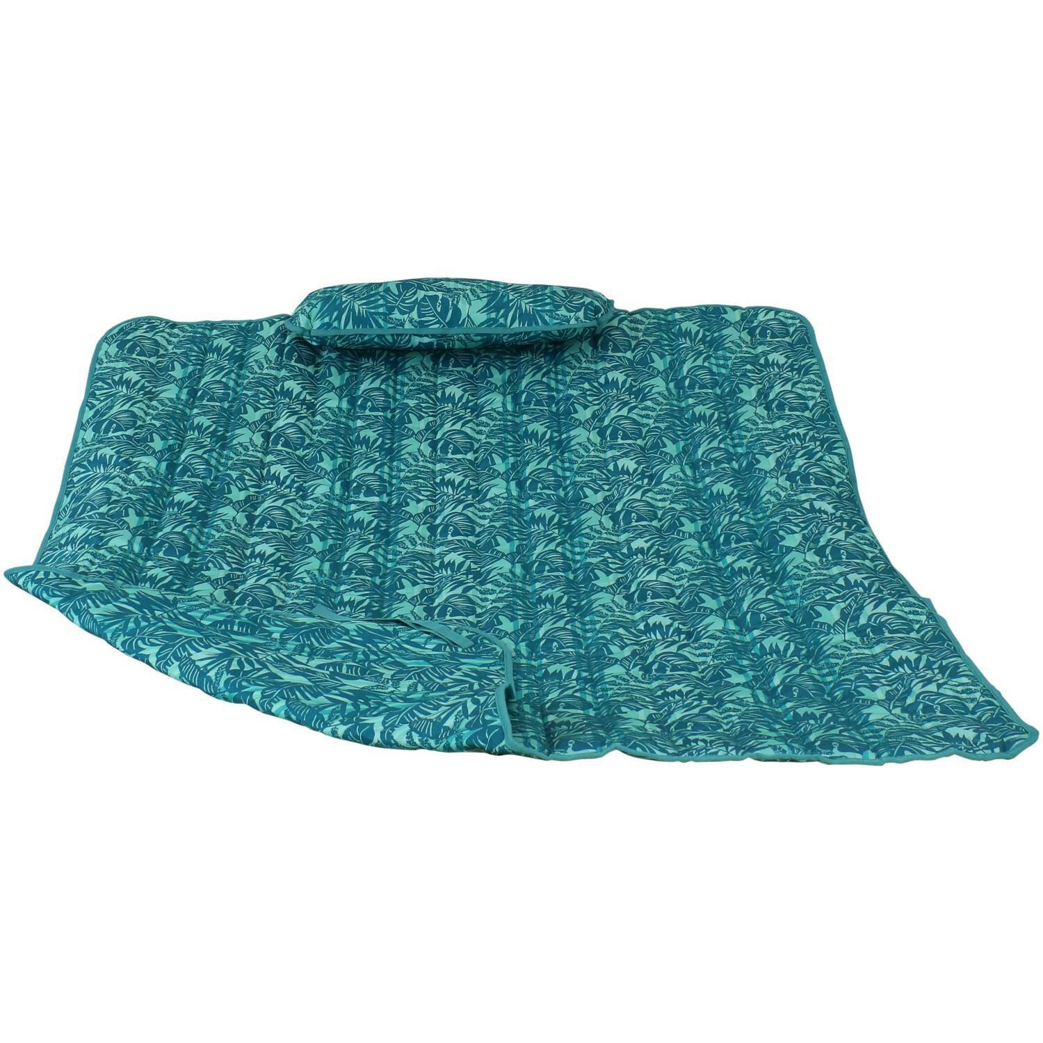 Ultimate Patio Quilted Hammock Pad & Pillow Set - Cool Blue Tropics thumbnail